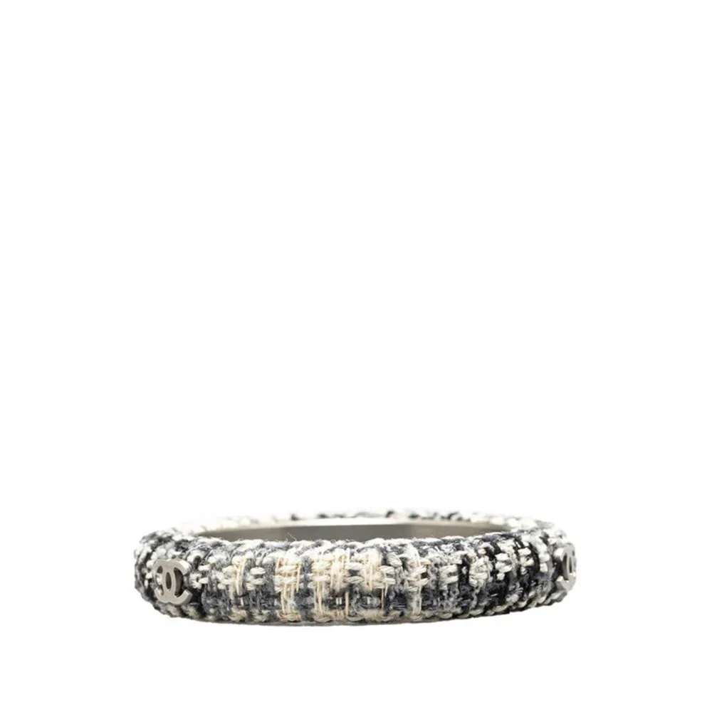CHANEL Authentic Black Logo Bracelet
